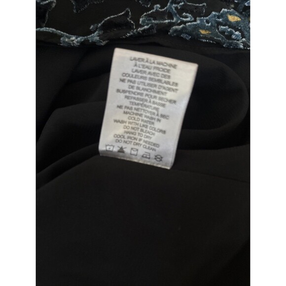 Off Shoulder Burnout Velvet Witchy Whimsigoth Gypsy Boho Top Black Blue Gold L - Picture 11 of 11